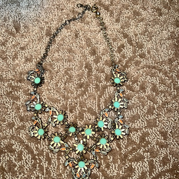 J.Crew Art Deco Colorful Crystal Glass Bib Statement Necklace - Picture 15 of 16